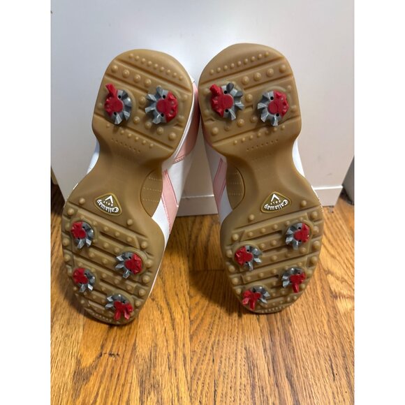 Callaway Womens Golf Shoes Size 8Pink & White Leather Lace-Up - Picture 8 of 8